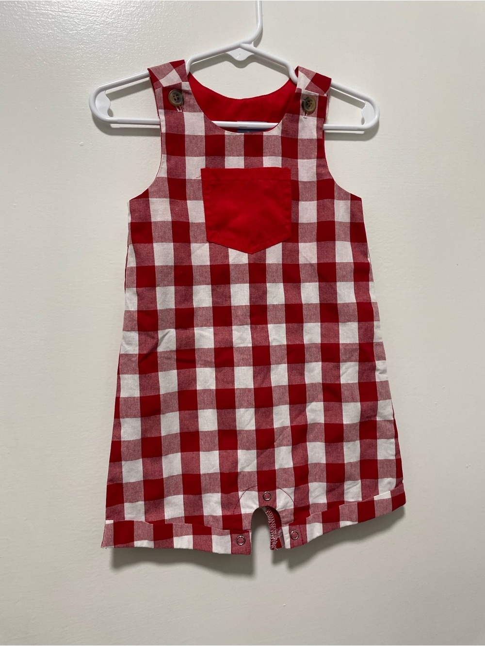Bella Bliss Red & White Gingham Baby Romper